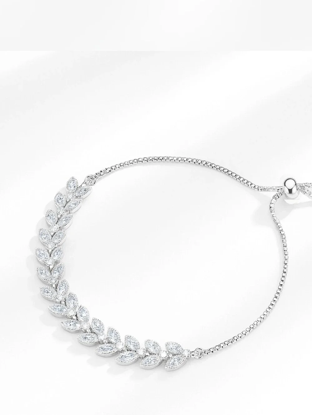 Silver Leaf Slider Bracelet